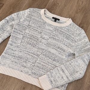 Banana Republic Cream and Gray Knit Sweater vintage 100% cotton